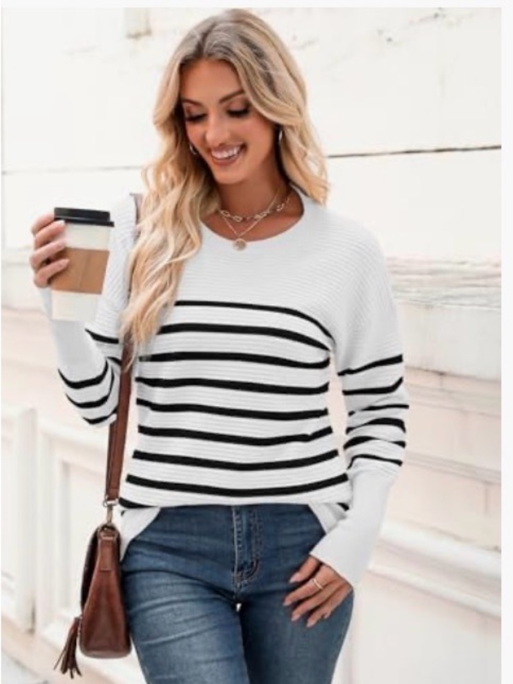 Zeagoo Women’s Fall Casual Long Sleeve Crew Neck Ribbed Pullover Sweater